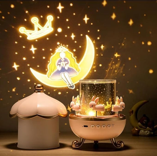 Galaxy Bunny Carousel Star Projector Lamp