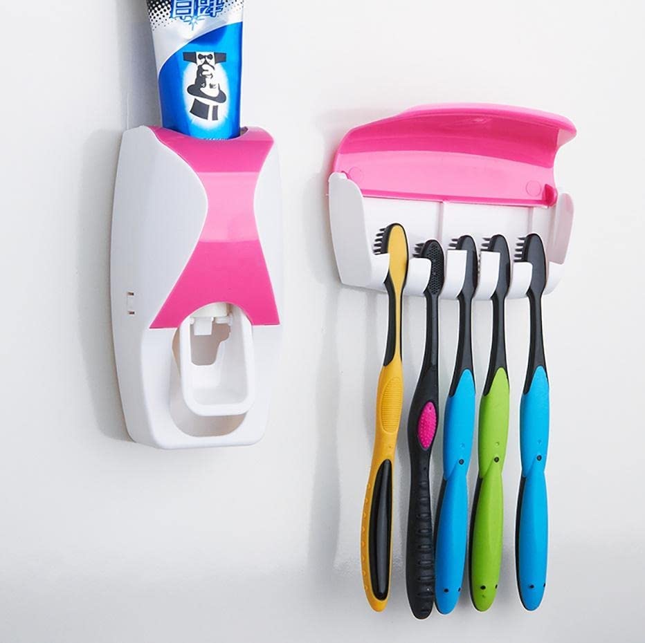 Automatic Toothpaste Dispenser & Toothbrush Holder Set