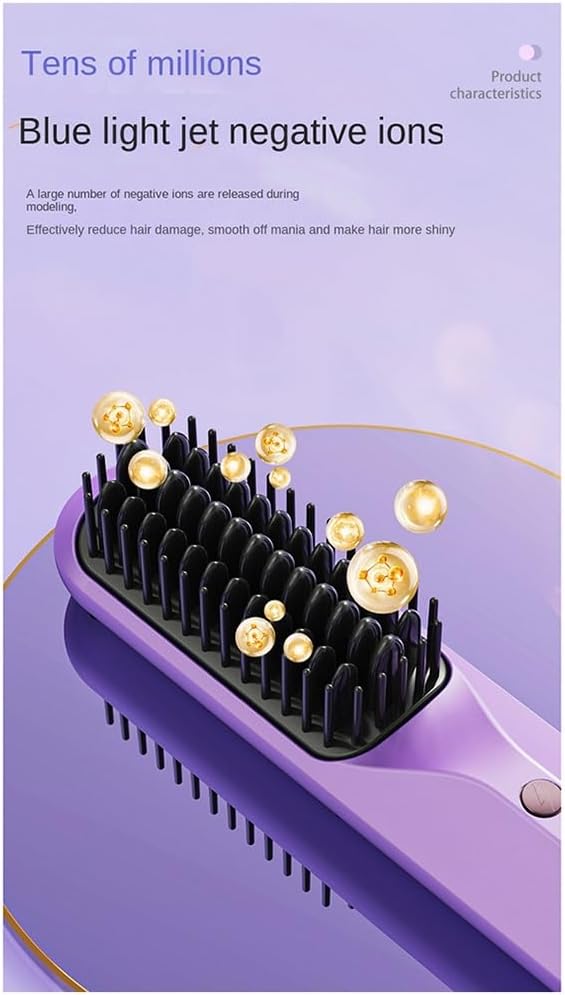 Cordless Hair Straightening Brush โ Rechargeable Fast Heating Comb ๐โจ