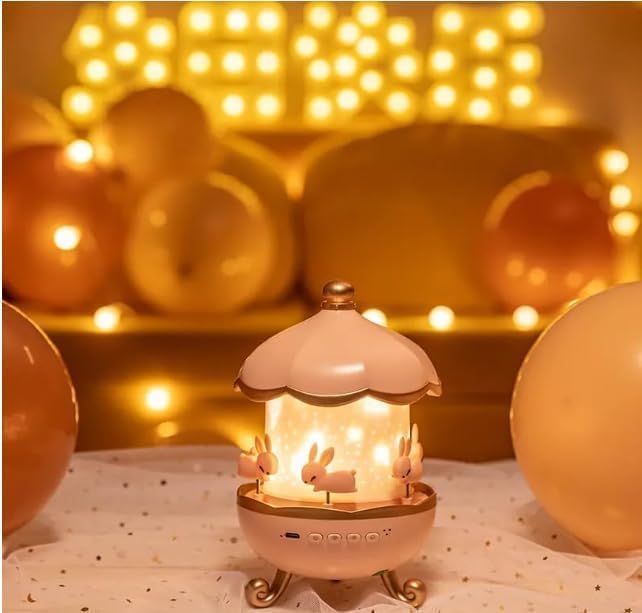 Galaxy Bunny Carousel Star Projector Lamp
