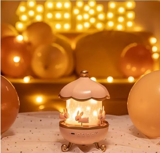 Galaxy Bunny Carousel Star Projector Lamp