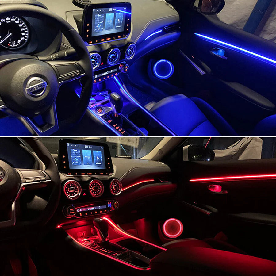 RGB Car Ambient Light Kit – 18 in 1 Fiber Optic LED Interior Neon Lights with Music Sync & Dynamic Modes