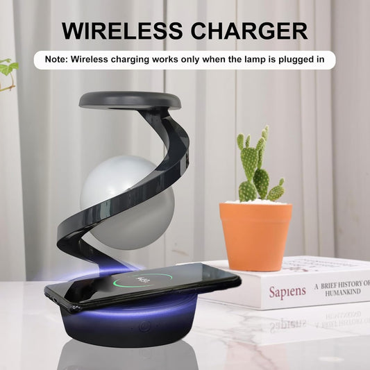 LED 360° Spiral Rotating Desk Lamp with Wireless Charger