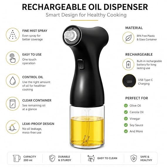 200ml Electric Oil Sprayer 🫒⚡