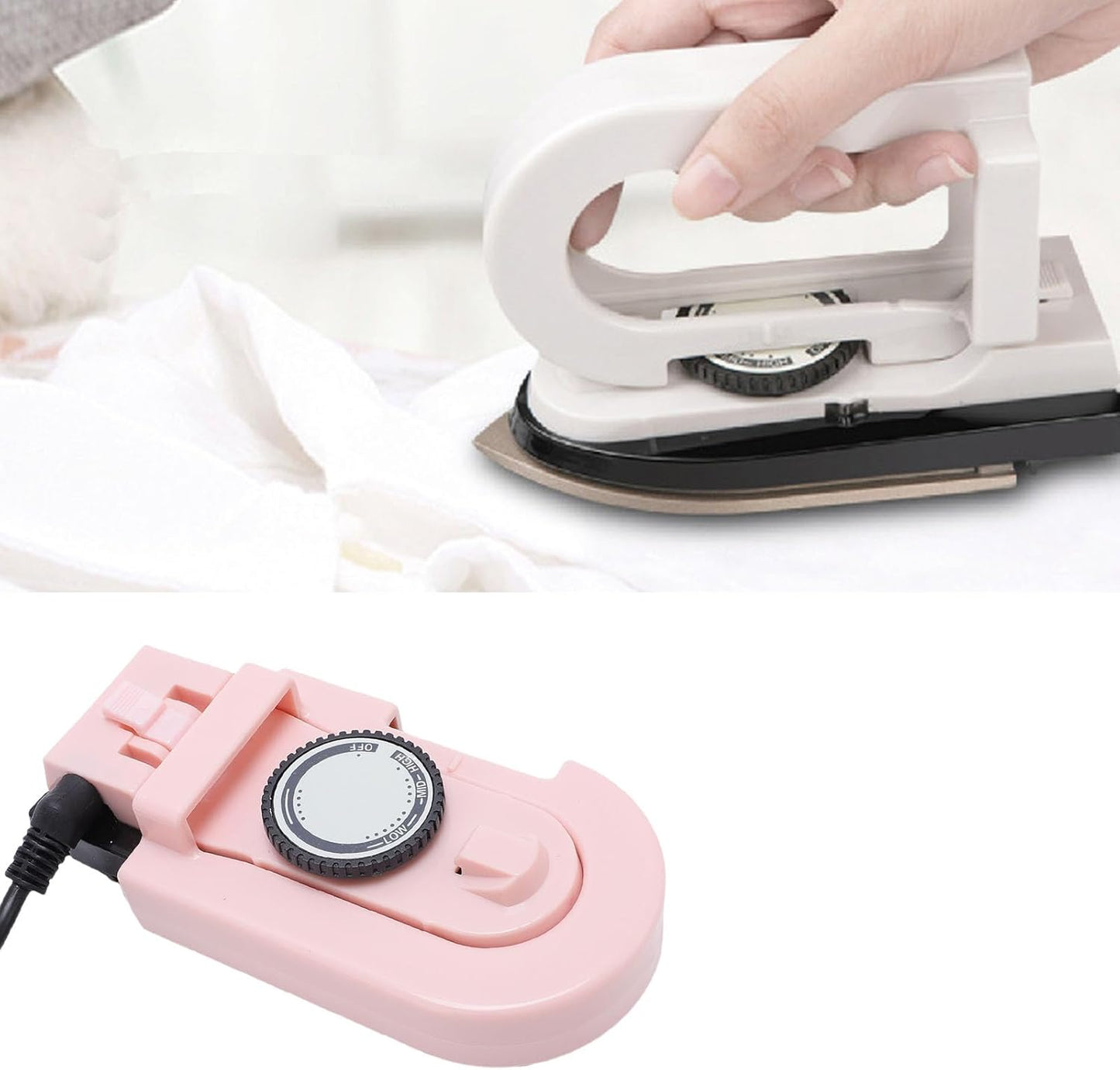 Adjustable Temperature Handheld Electric Iron with Detachable Handle