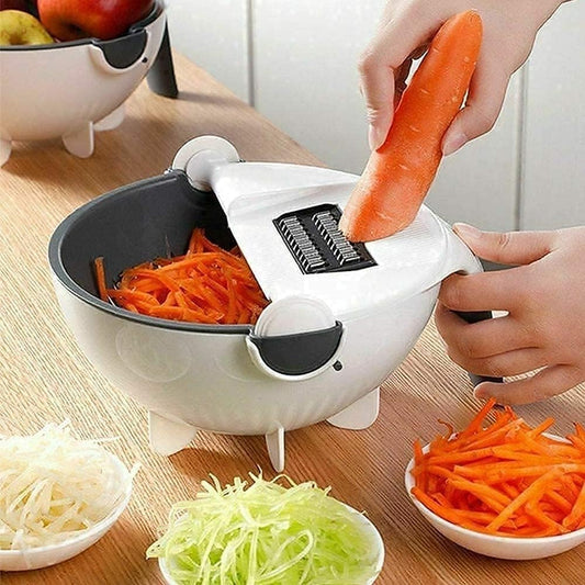 9 in 1 Magic Multifuctional Rotate Vegetable Cutter Basket