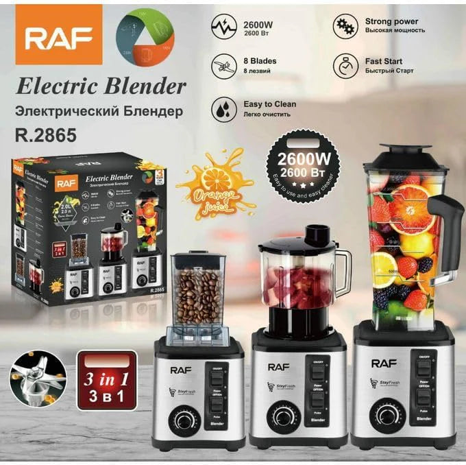RAF 2600W Electric Blender + Chopper 3-in-1 R2865