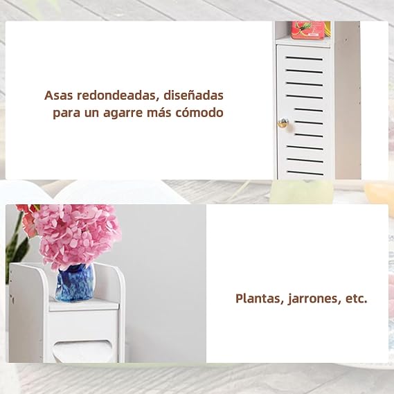 Slim Bathroom Storage Cabinet with Toilet Paper Holder 🚿🧻