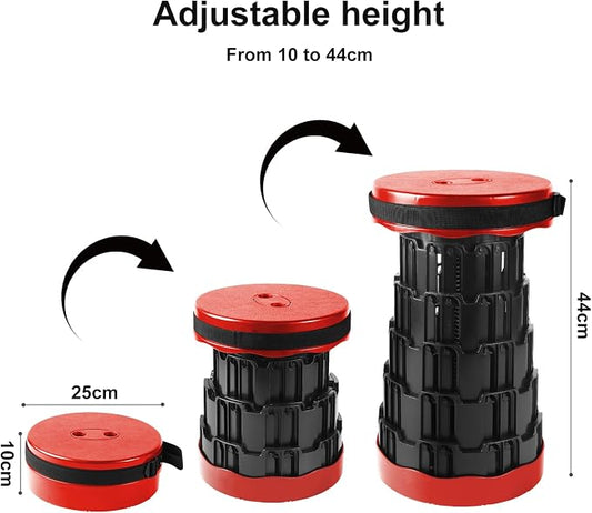 Portable Folding Stool – Adjustable Telescopic Seat 🔴✨