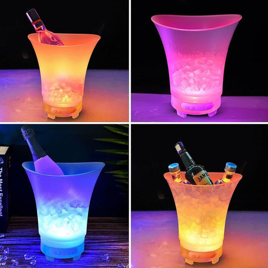 LED Ice Bucket Speaker – Color-Changing Bluetooth Cooler Bucket 🧊🎵✨