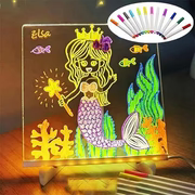 3D Acrylic Writing pad with Pen Message Board rewritable Table lamp drawing kids led