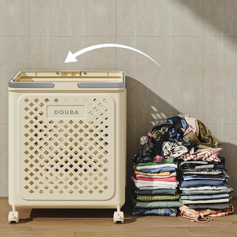 Foldable Rolling Laundry Basket