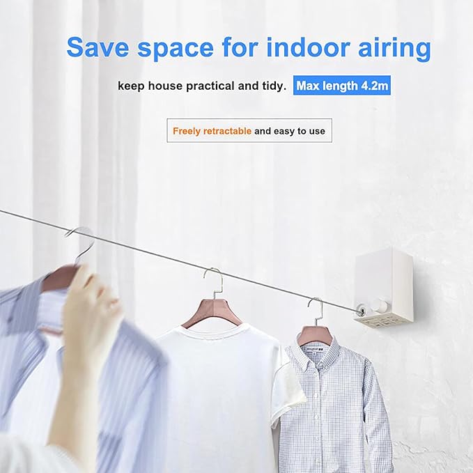 4.2M Retractable Clothes Drying Rack โ Adjustable Indoor & Outdoor Line