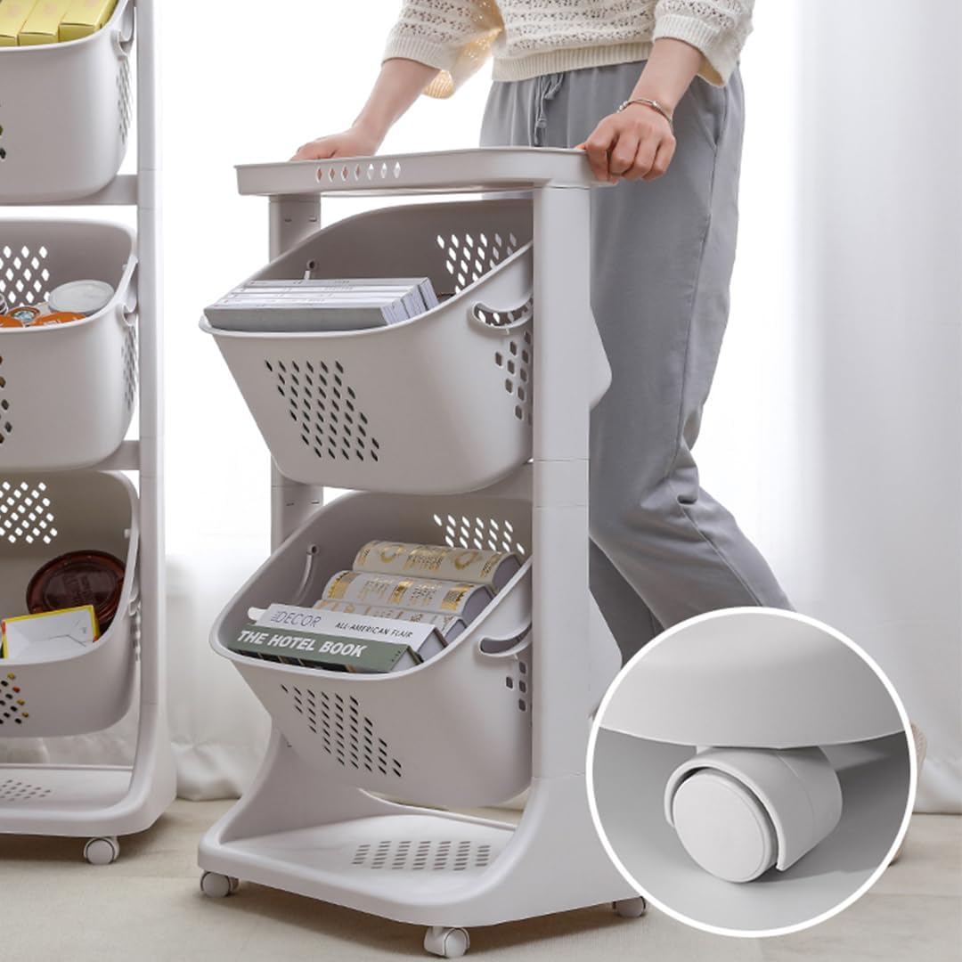 Trolley Vegetable Fruit Storage Rack with Wheels