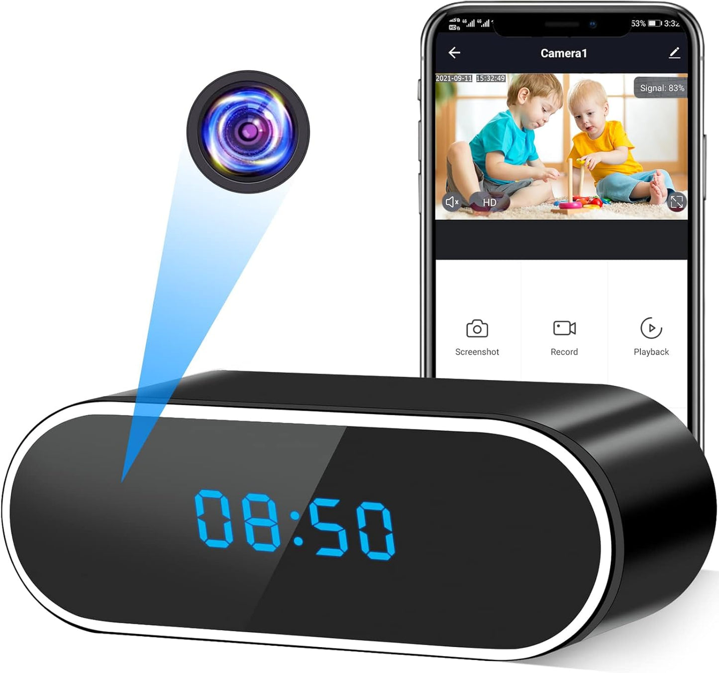 Spy Wifi Clock Hidden Camera