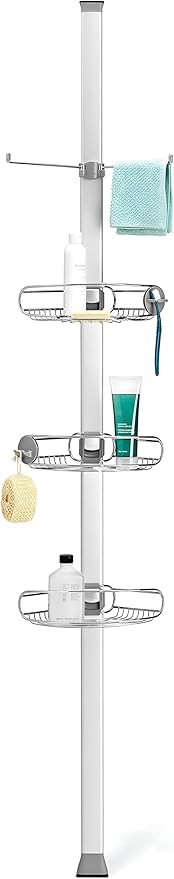 Stainless Steel Corner Bathroom Organizer โ 4-Tier Storage Rack
