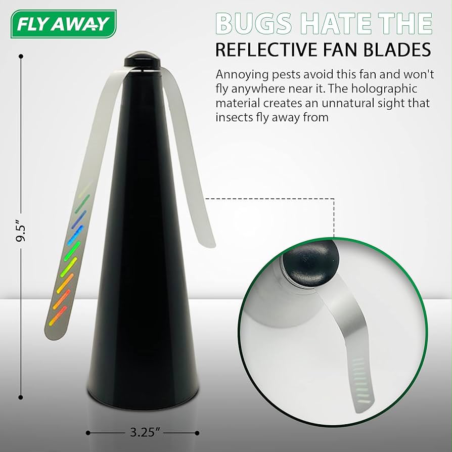 Fly Repellent Table Fan – Reflective Blade Insect Deterrent