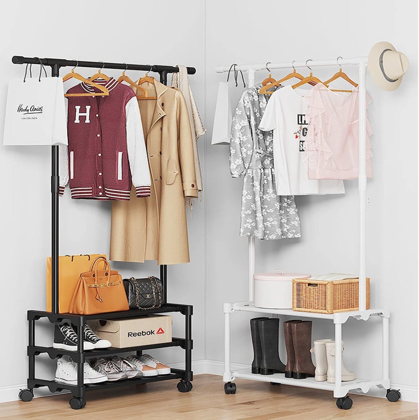 Clothes Rack with Shoe Shelves