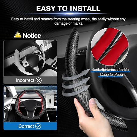 Carbon Fiber Steering Wheel Cover – 2PCS 🚗✨