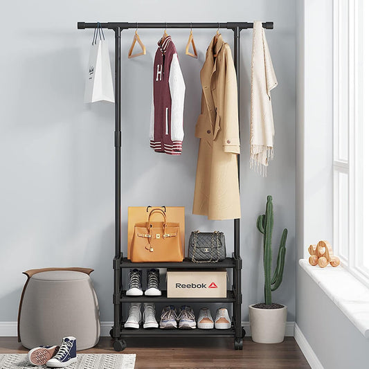 Clothes Rack with Shoe Shelves