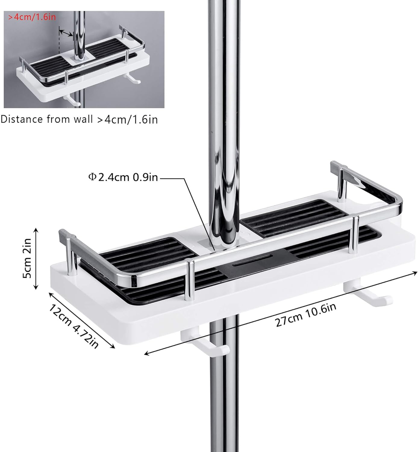 Hoomtaook Shower Rack for Shower Rod
