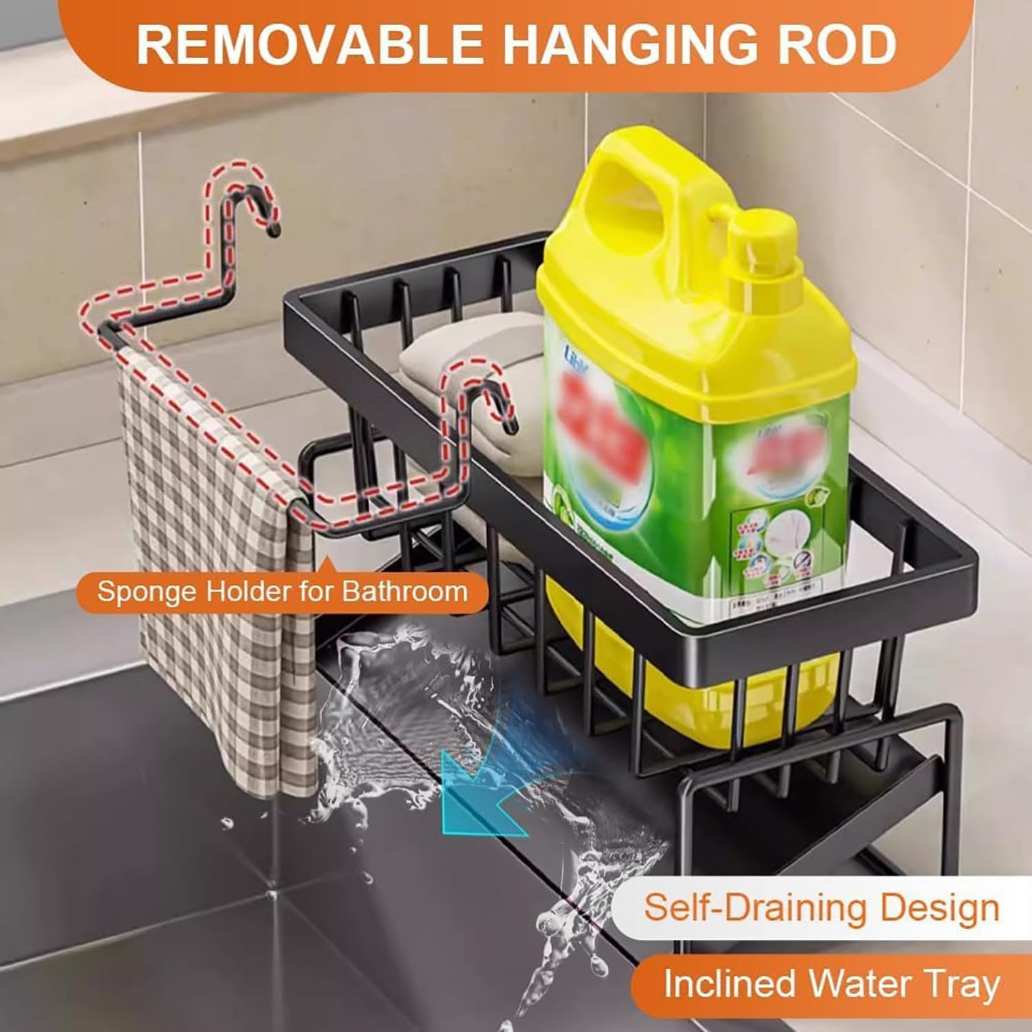 Adjustable Stainless Steel Dish Rack for Sponge