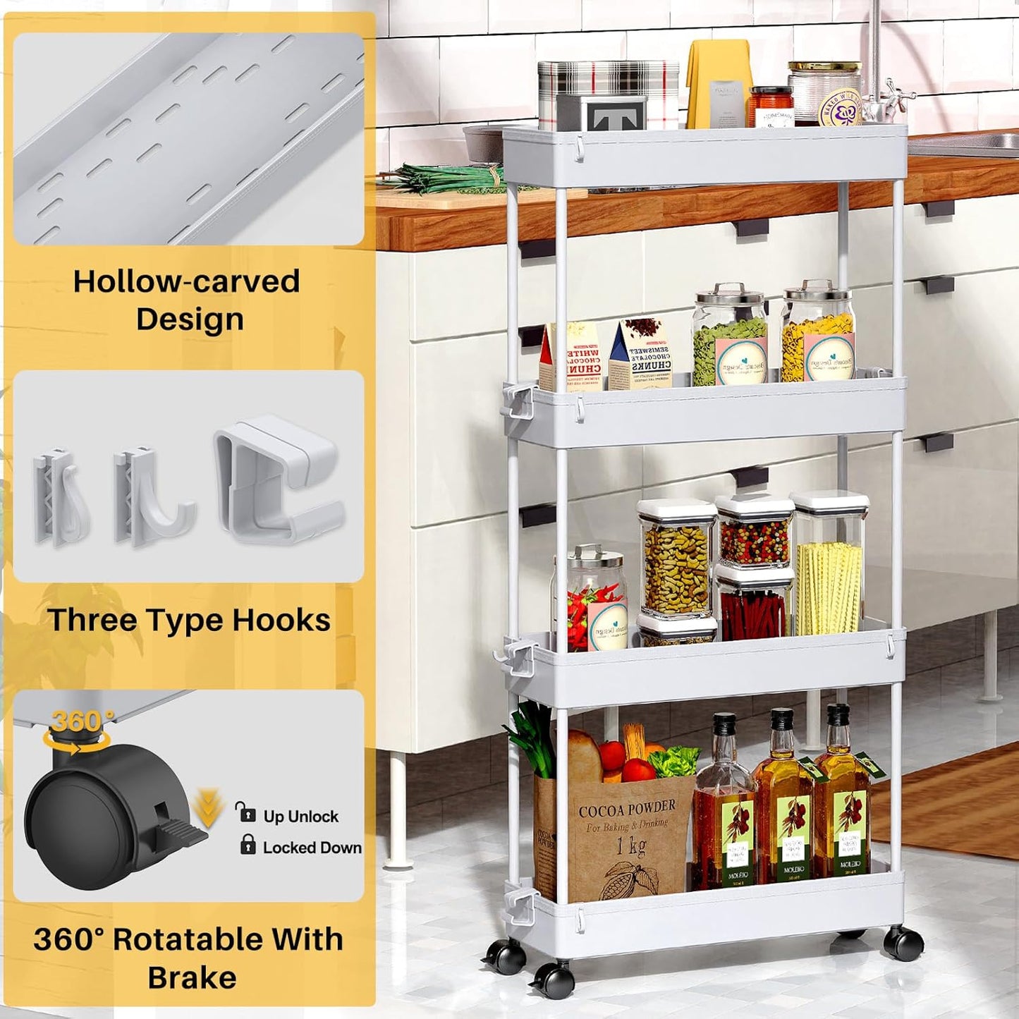 Multifunctional Floor Storage Shelves Rack Organiser