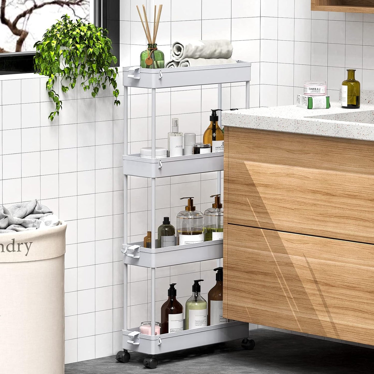 Multifunctional Floor Storage Shelves Rack Organiser
