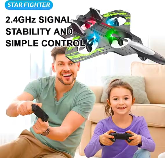 Remote Control Fighter Jet – Rechargeable RC Plane for Kids ✈️✨