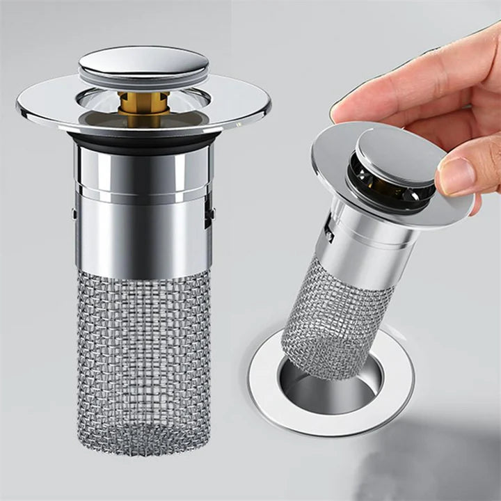 Universal Bathroom Sink Drain Stopper Double layer filtration