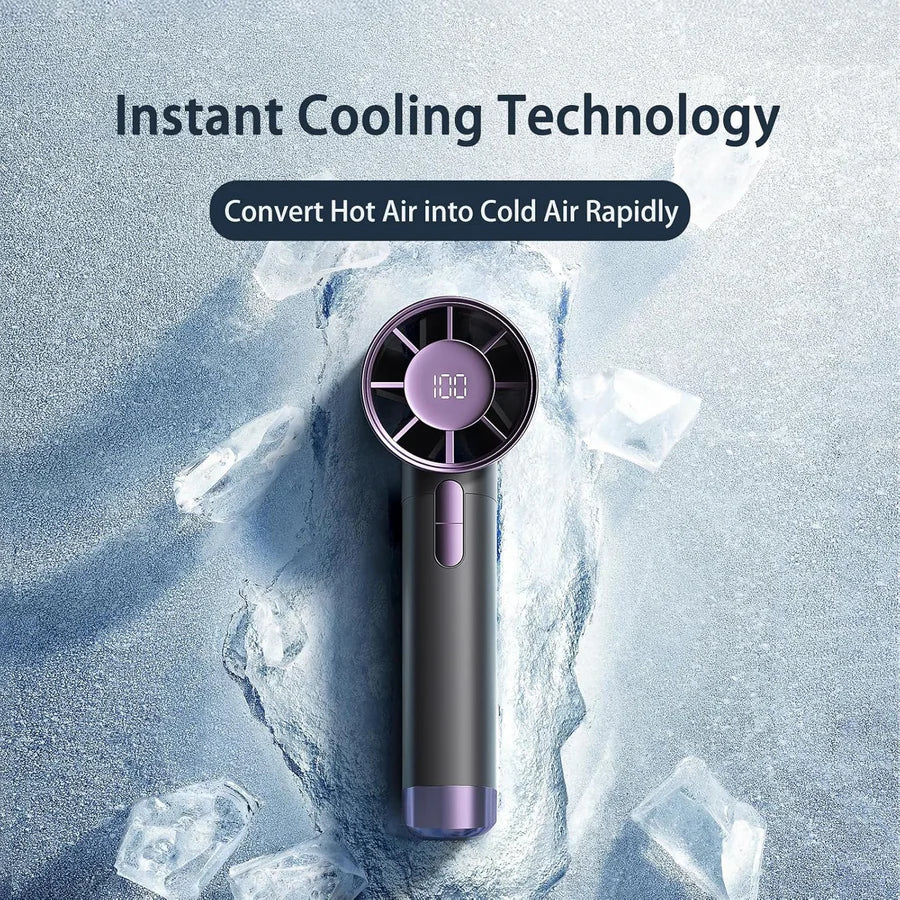 Portable Handheld Fan, Turbo Mini Fan with LED Display
