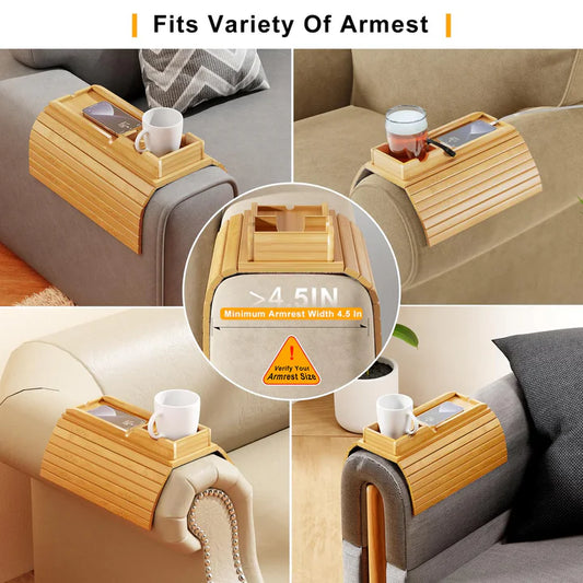 Bamboo Couch Armrest Table