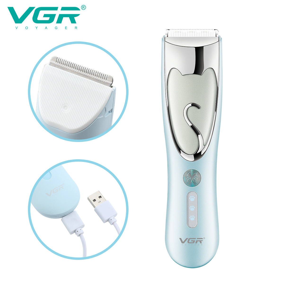VGR V203 Cordless Dog Clippers Waterproof