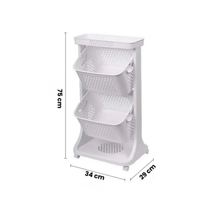Trolley Vegetable Fruit Storage Rack with Wheels