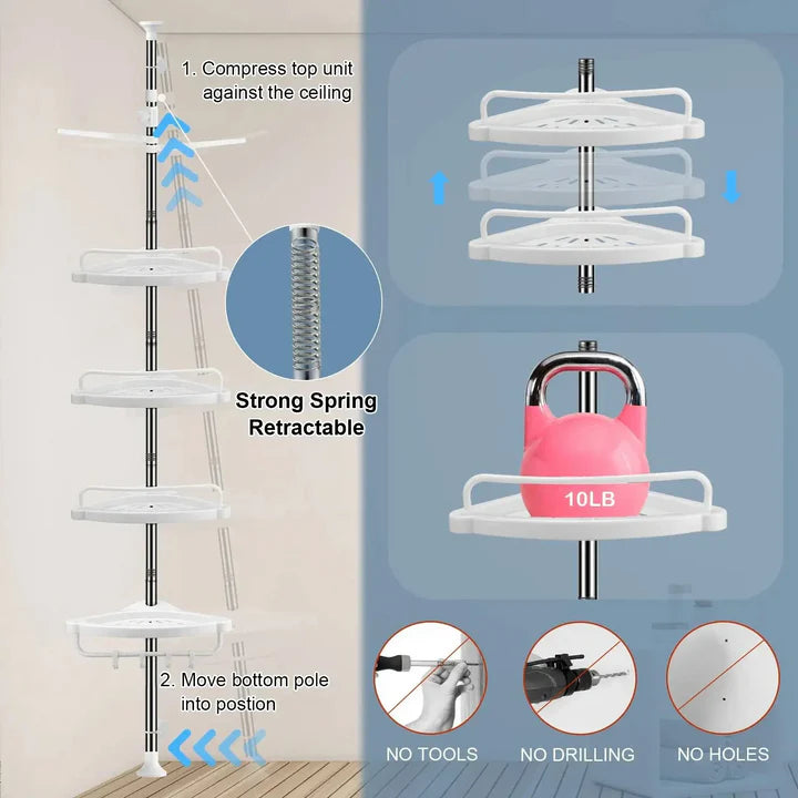 4 Tier Bathroom Corner Shelf