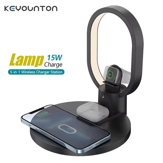 4 in 1 Bedside LED Night Light - Wireless Charger