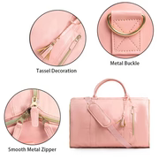 8 in 1 Travel Storage Bag Leather Travel Duffel Bag with Shoulder Strap