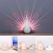 Peacock Projection Lamp, Wall Light with Remote Control