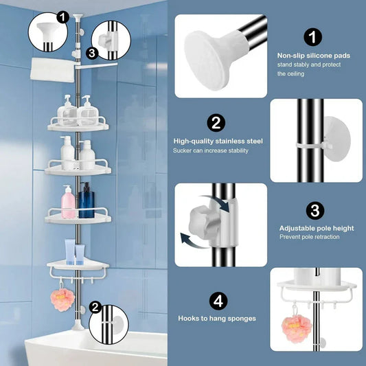 4 Tier Bathroom Corner Shelf