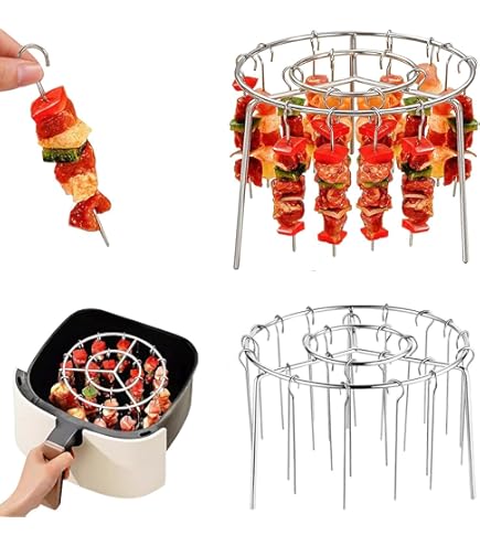 Air Fryer Skewer Rack – Stainless Steel BBQ Grill Stand