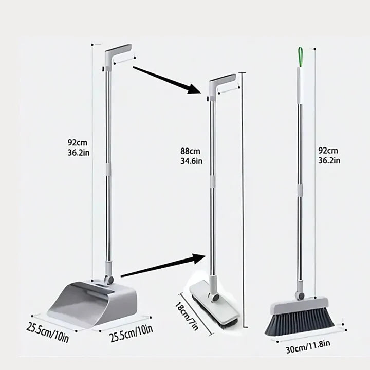 4 in 1 Broom and Dustpan Set