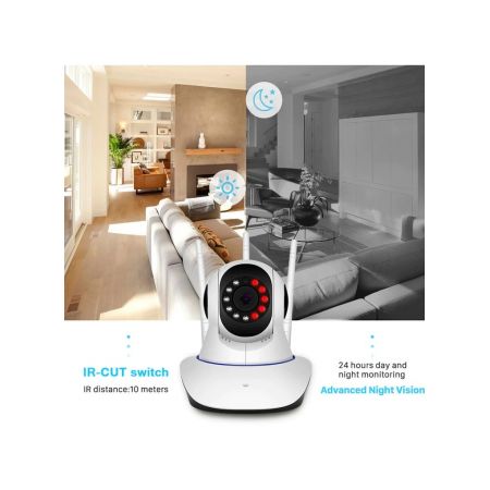 3MP 11 IR LED 3.6mm Lens HD PTZ Two Way Audio Wifi SD Card / Cloud Storage IP Indoor Remote Viewing Motion Detection Surveillance Camera R6-30G
