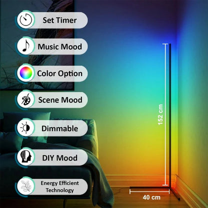 Smart RGB LED Corner Lamp Remote & Phone App Control