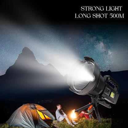 High-Power Handheld Flashlight with Tripod