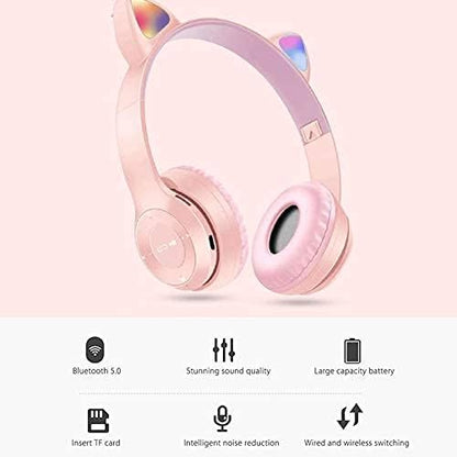 Cat Ears Bluetooth Wireless Headphone With Mic