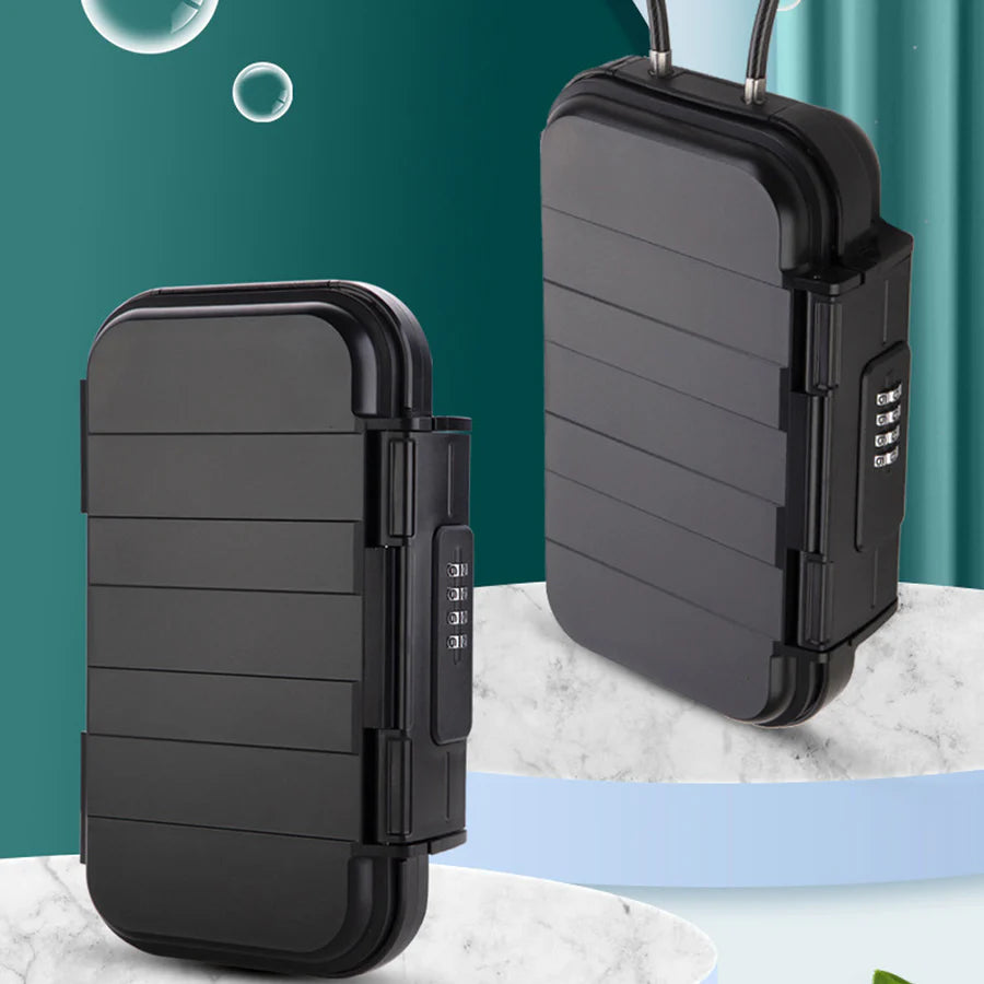 Portable Safe Box with Code, Waterproof & Anti-Theft for Beach with Wire Rope -AS