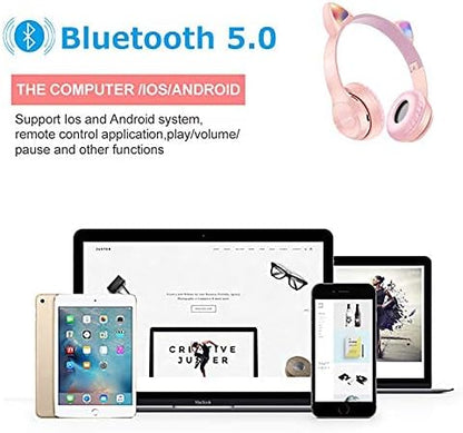 Cat Ears Bluetooth Wireless Headphone With Mic