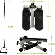 Mini Stair Stepper with Resistance Bands – Portable Full Body Home Workout Machine