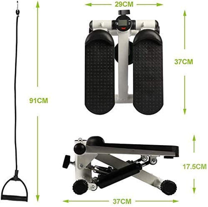 Mini Stair Stepper with Resistance Bands – Portable Full Body Home Workout Machine