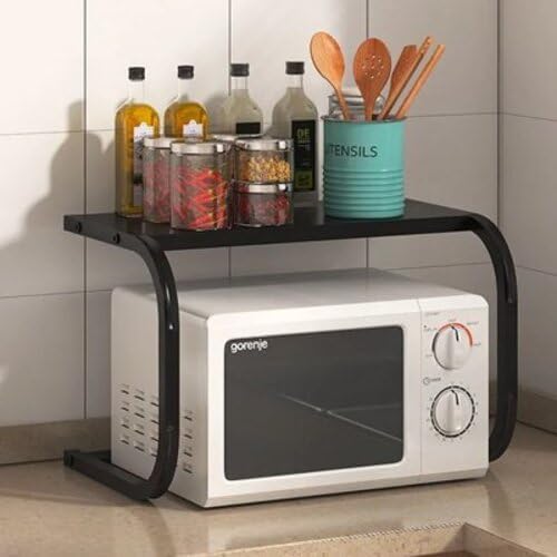 Extendable Microwave Stand – 2-Tier Kitchen Storage Rack